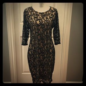 Black Lace Dress w/ Nude undertone